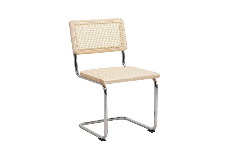 Siena Matgrupp runt 150 cm Vitlaserad med 6 Build Matstolar - Vitlaserad/Natur/krom - Möbler - Bord & matgrupper - Matgrupper