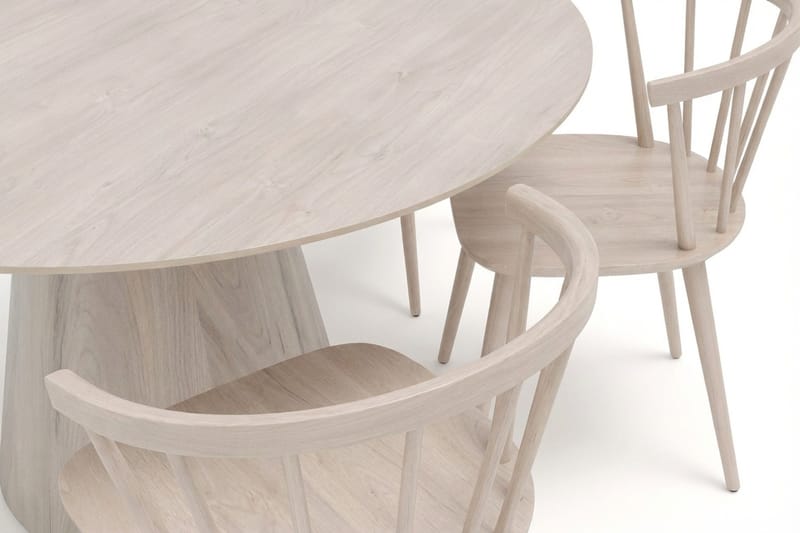 Siena Matgrupp runt 150 cm Vitlaserad med 6 Tyrö Matstolar - Vitlaserad - Möbler - Bord & matgrupper - Matgrupper