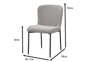 Siena Rund Matgrupp 130 cm – Matbord med 6 Elsie Matstolar i Trä med Valnötsutseende - Brun|Ljusgrå - Möbler - Bord & matgrupper - Matgrupper