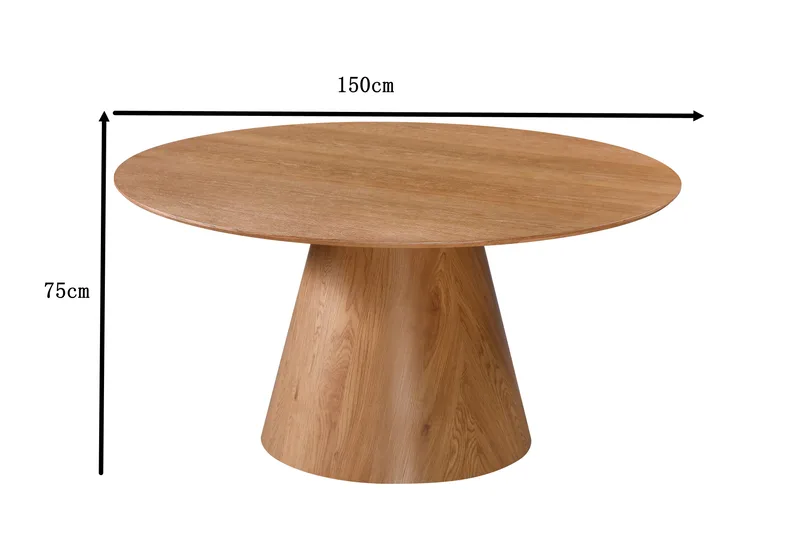 Siena Stort Matbord Runt 150cm Fanér - Ek - Möbler - Bord & matgrupper - Matbord & köksbord