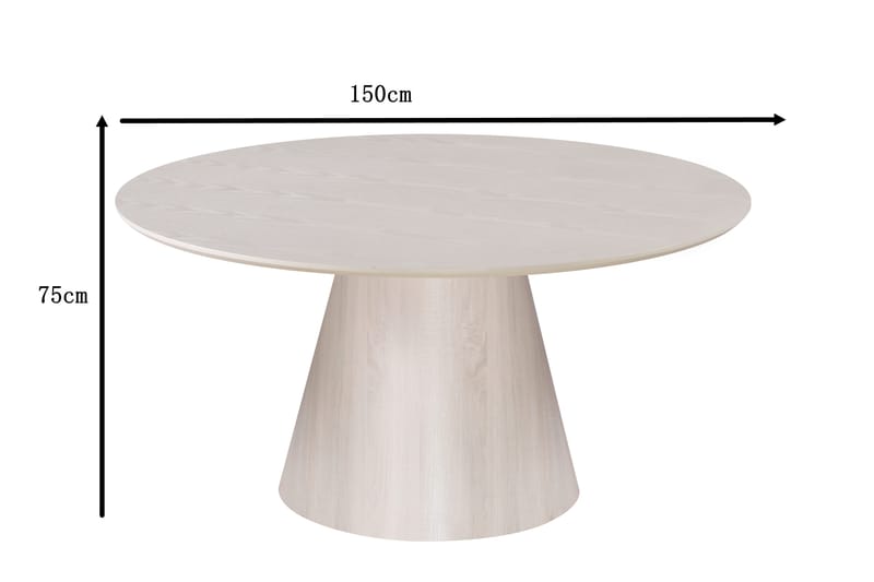 Siena Stort Matbord Runt 150cm Fanér - Vitpigmenterat - Möbler - Bord & matgrupper - Matbord & köksbord