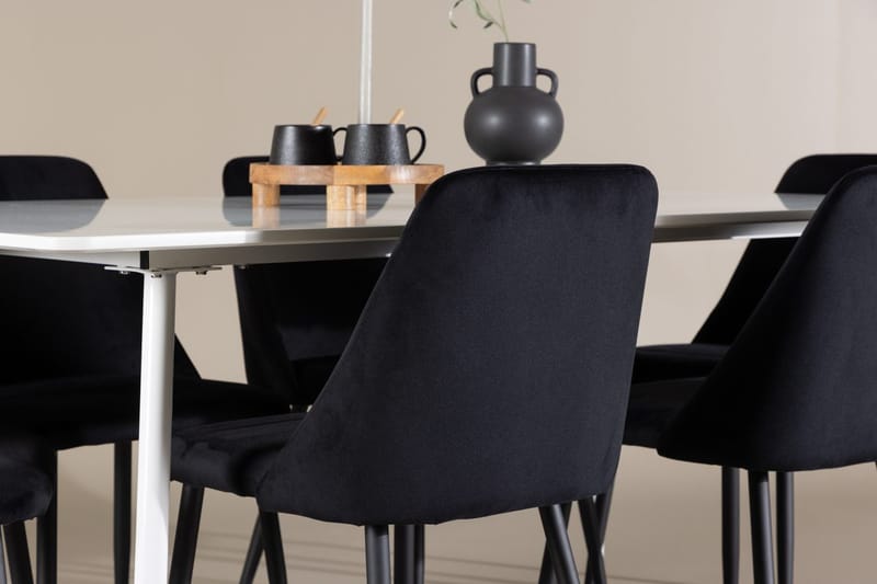 Silar Matbord 180x90 cm med 6 Night Matstol - Möbler - Bord & matgrupper - Matgrupper