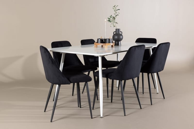 Silar Matbord 180x90 cm med 6 Night Matstol