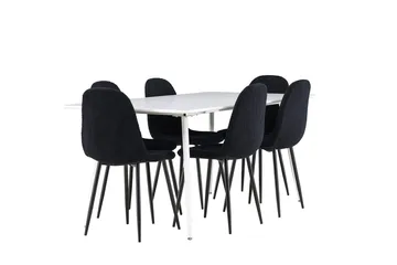 Silar Matbord 180x90 cm med 6 Polar Matstol - Möbler - Bord & matgrupper - Matgrupper