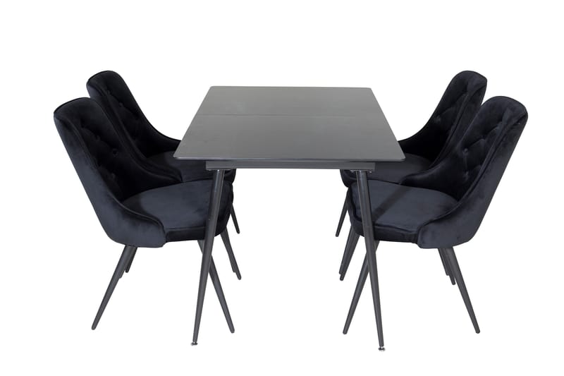 Silar Matgrupp Förlängningsbar 120 cm Rektangulär med 4 Velvet Deluxe stolar, undefined