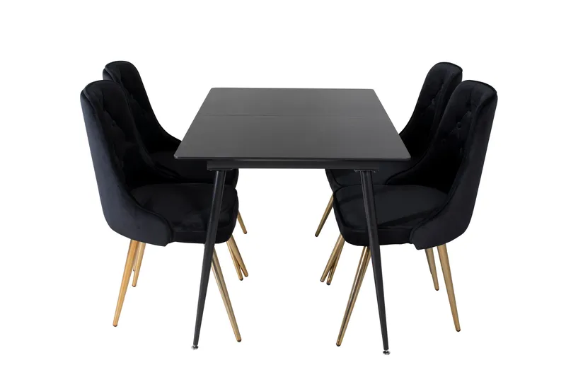 Silar Matgrupp Förlängningsbar 120 cm Rektangulär med 4 Velvet Deluxe stolar, undefined