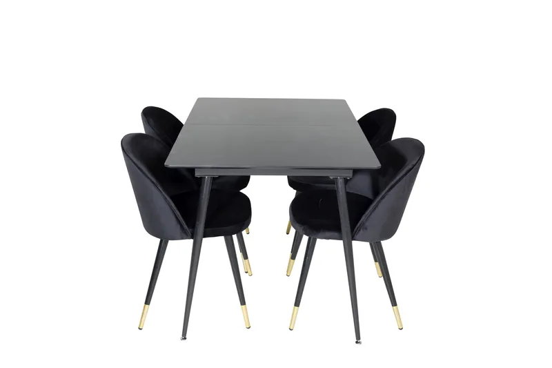 Silar Matgrupp Förlängningsbar 120 cm Rektangulär med 4 Velvet stolar
