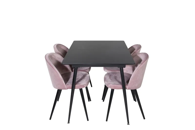Silar Matgrupp Förlängningsbar 120 cm Rektangulär med 4 Velvet stolar, undefined