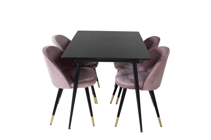 Silar Matgrupp Förlängningsbar 120 cm Rektangulär med 4 Velvet stolar, undefined