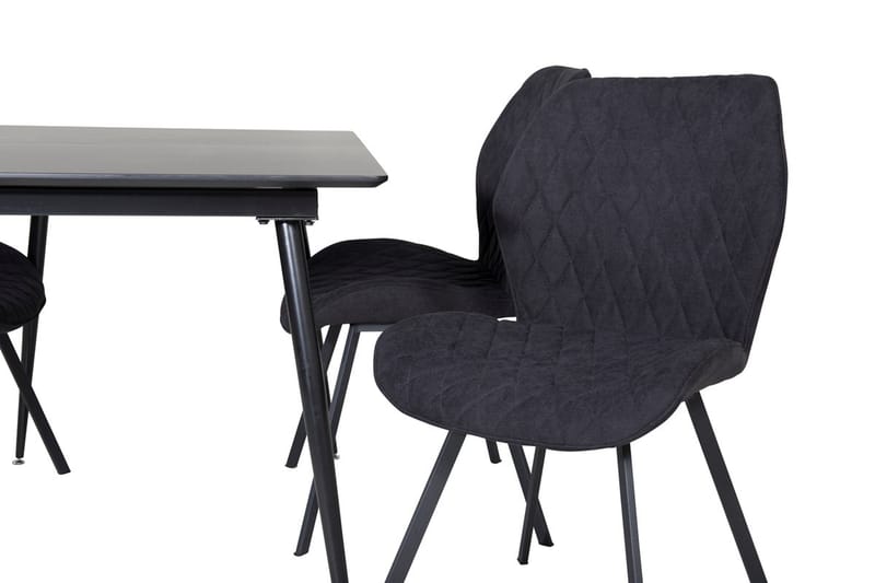 Silar Rektangulär Matgrupp 120-160 cm med 4 Gemma Matstolar - svart - Möbler - Bord & matgrupper - Matgrupper