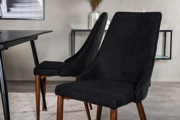 Silar Rektangulär Matgrupp 120-160 cm med 4 Leone Matstolar - svart - Möbler - Bord & matgrupper - Matgrupper