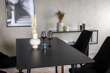 Silar Rektangulär Matgrupp 120-160 cm med 4 Leone Matstolar - svart - Möbler - Bord & matgrupper - Matgrupper