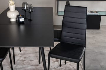 Silar Rektangulär Matgrupp 120-160 cm med 4 Slim Matstolar - svart - Möbler - Bord & matgrupper - Matgrupper