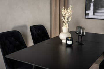 Silar Rektangulär Matgrupp 120-160 cm med 4 Velvet Deluxe Matstolar - svart - Möbler - Bord & matgrupper - Matgrupper