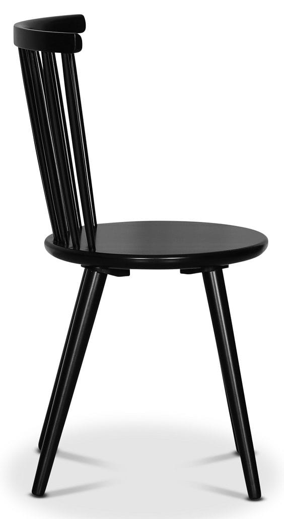 Sintorp matgrupp, runt matbord Ø115 cm inkl 4 st Castor pinnstolar - Svart marmor (Laminat) - Svart marmorlaminat - Möbler - Bord & matgrupper - Matgrupper