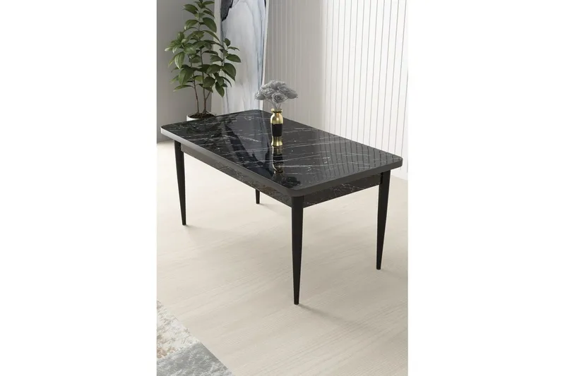 Sivaji Matbord 110 cm Rektangulär - Svart Marmor/Svart - Möbler - Bord & matgrupper - Matbord & köksbord
