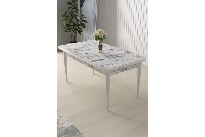 Sivaji Matbord 110 cm Rektangulär - Vit Marmor/Vit - Möbler - Bord & matgrupper - Matbord & köksbord