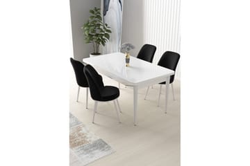 Sivaji Matgrupp 4-sits - Vit/Svart - Möbler - Bord & matgrupper - Matgrupper