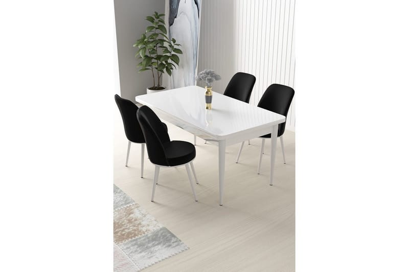 Sivaji Matgrupp 4-sits - Vit/Svart - Möbler - Bord & matgrupper - Matgrupper