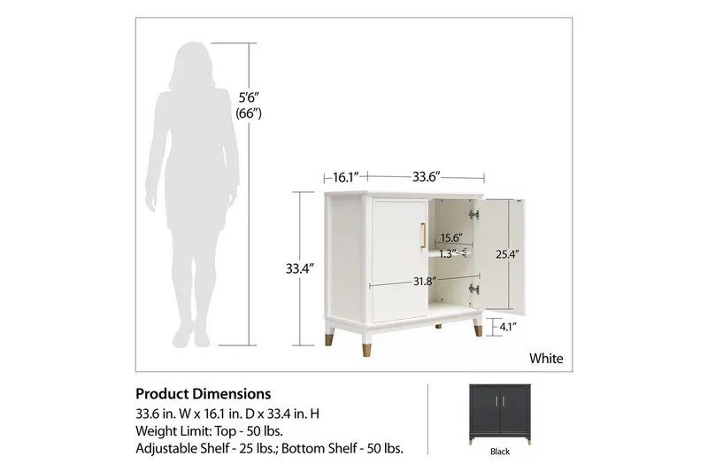 Skänk Westerleigh Svart - Svart - Förvaring - Förvaringsmöbler - Sideboard & skänk