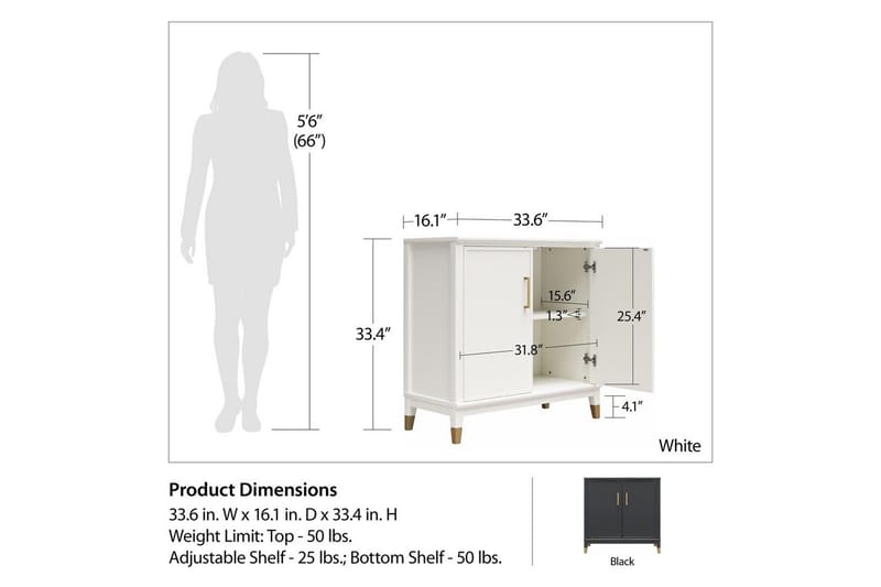 Skänk Westerleigh Svart - Svart - Förvaring - Förvaringsmöbler - Sideboard & skänk