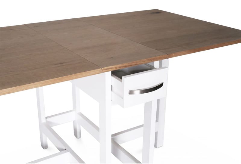 Slagbord vit/ek 30/90/150x80 cm - Fårö - Vit/Ek - Möbler - Bord & matgrupper - Klaffbord & Hopfällbart bord