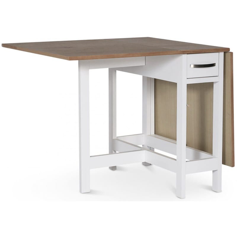 Slagbord vit/ek 30/90/150x80 cm - Fårö, Vit/Ek