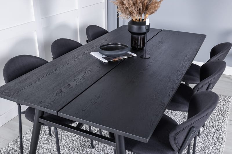 Sleek Matbord 195 cm Förlängningsbart med 6 Vault Matstol - Möbler - Bord & matgrupper - Matgrupper