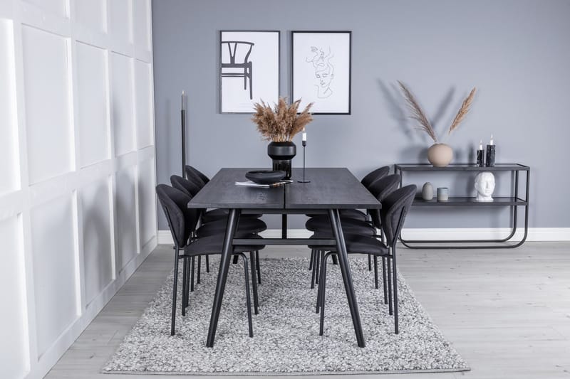 Sleek Matbord 195 cm Förlängningsbart med 6 Vault Matstol - Möbler - Bord & matgrupper - Matgrupper