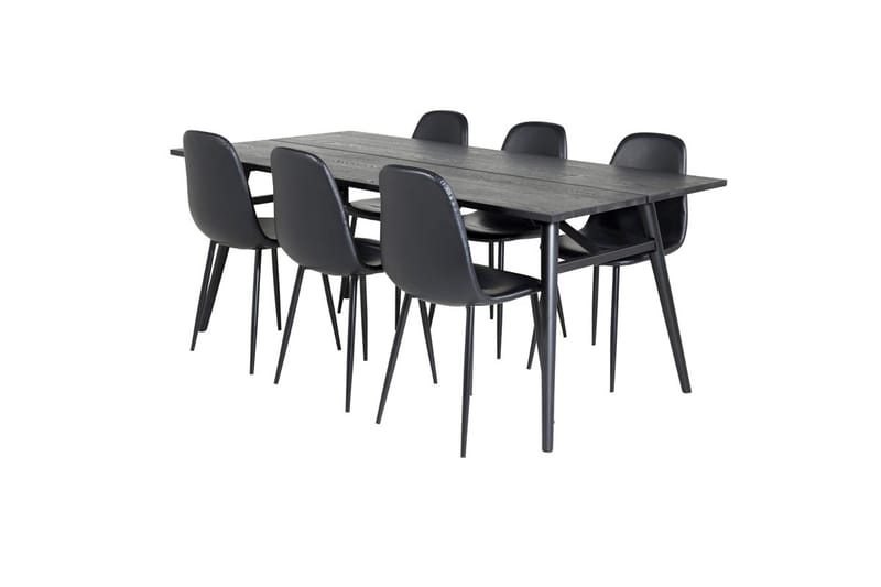Sleek Matbord 195 cm Förlängningsbart med 6 Polar Köksstol - Möbler - Bord & matgrupper - Matgrupper