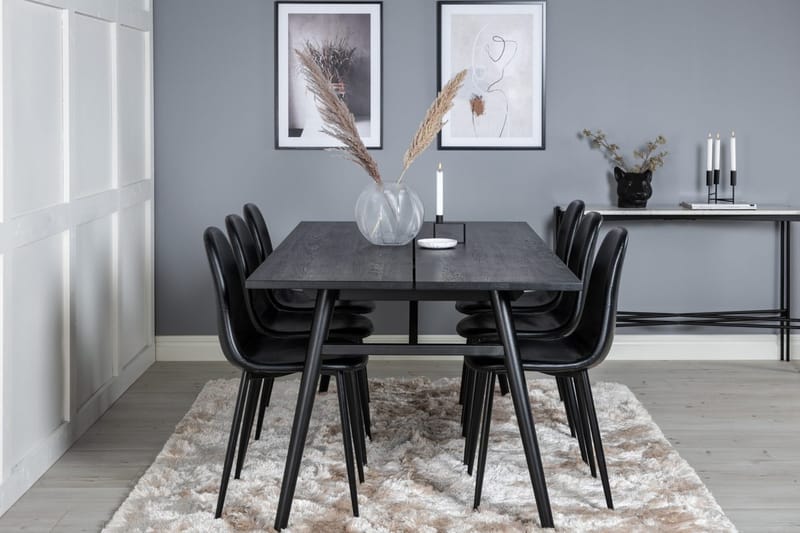 Sleek Matbord 195 cm Förlängningsbart med 6 Polar Köksstol - Möbler - Bord & matgrupper - Matgrupper