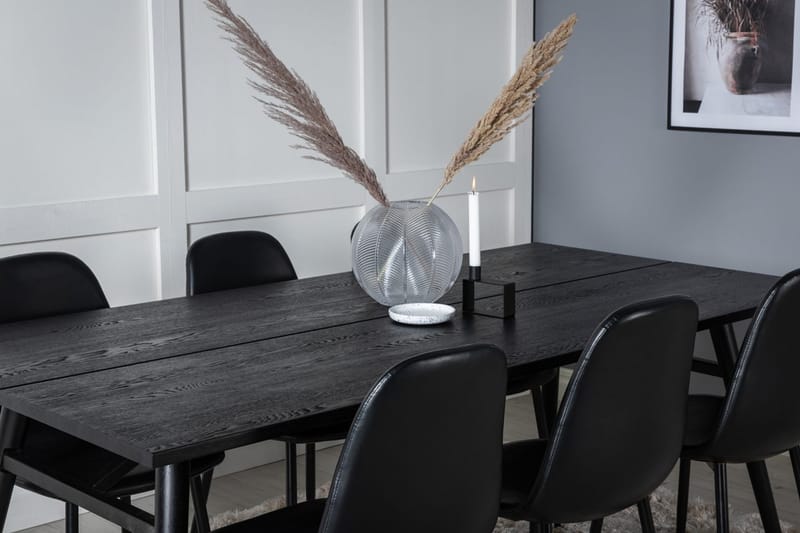 Sleek Matbord 195 cm Förlängningsbart med 6 Polar Köksstol - Möbler - Bord & matgrupper - Matgrupper
