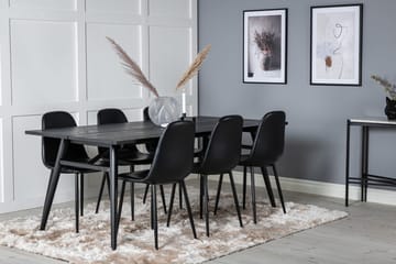 Sleek Matbord 195 cm Förlängningsbart med 6 Polar Köksstol - Möbler - Bord & matgrupper - Matgrupper