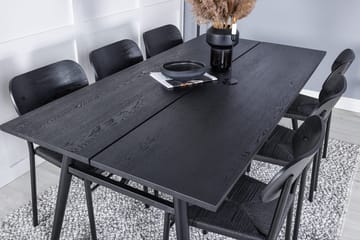Sleek Matbord 195 cm Förlängningsbart med 6 Polly Matstol - Möbler - Bord & matgrupper - Matgrupper