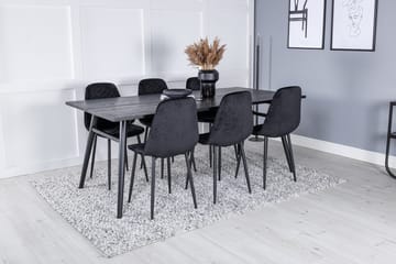 Sleek Matbord 195 cm Förlängningsbart med 6 Polar Matstol - Möbler - Bord & matgrupper - Matgrupper