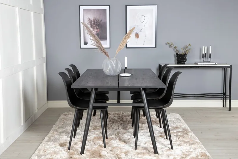 Sleek Matbord 195 cm Förlängningsbart med 6 Polar Matstol