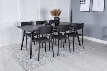Sleek Matbord 195 cm Förlängningsbart med 6 Polly Matstol - Möbler - Bord & matgrupper - Matgrupper