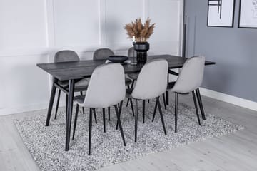 Sleek Matbord 195 cm Förlängningsbart med 6 Polar Köksstol - Möbler - Bord & matgrupper - Matgrupper