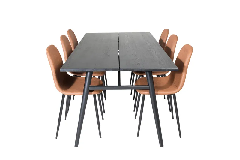 Sleek Matgrupp Förlängningsbar 195 cm Rektangulär med 6 Polar stolar, undefined