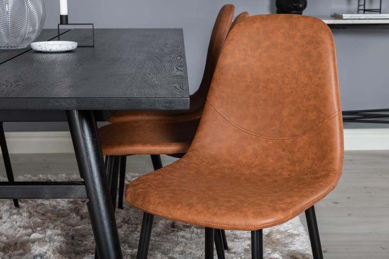 Sleek Matgrupp Förlängningsbar 195 cm Rektangulär med 6 Polar stolar - Möbler - Bord & matgrupper - Matgrupper