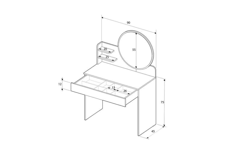 Sminkbord Dralen Mink - Taupe - Möbler - Bord & matgrupper - Sminkbord & toalettbord
