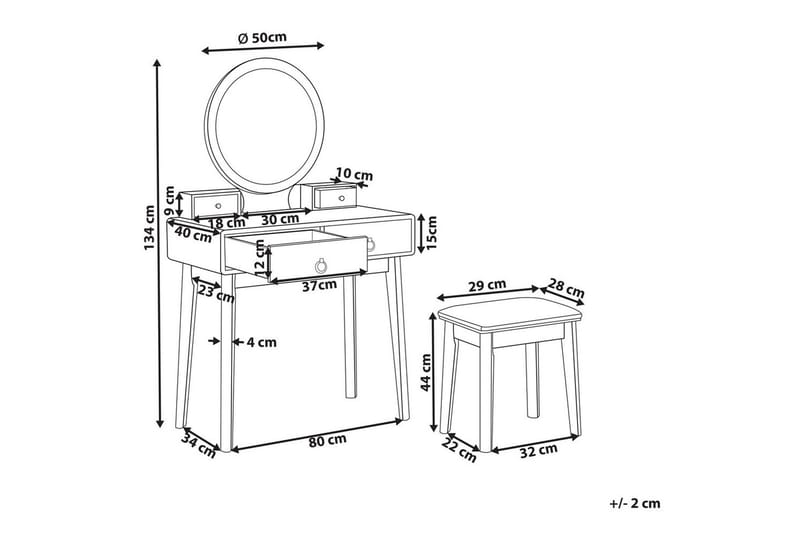 Sminkbord Fedry Grön, guld - Grön, guld - Möbler - Bord & matgrupper - Sminkbord & toalettbord - Sminkbord med spegel