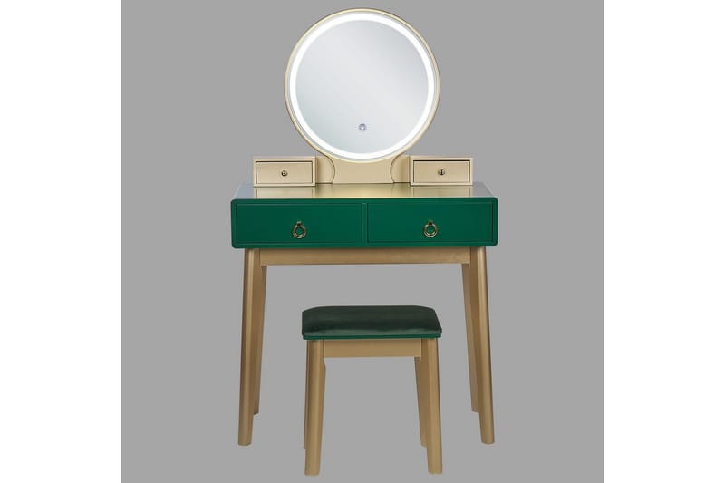 Sminkbord Fedry Grön, guld - Grön, guld - Möbler - Bord & matgrupper - Sminkbord & toalettbord - Sminkbord med spegel