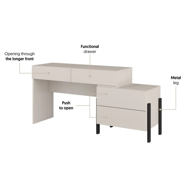 Sminkbord Jukon S med 4 Lådor - Möbler - Bord & matgrupper - Sminkbord & toalettbord