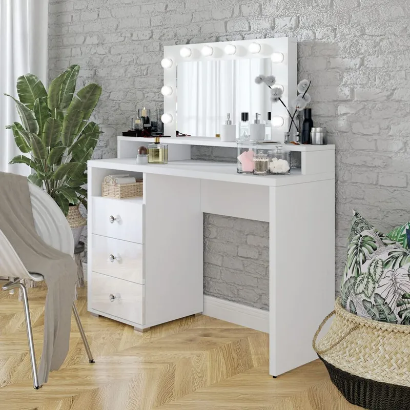 Sminkbord med spegel Diva med 3 Lådor - Möbler - Bord & matgrupper - Sminkbord & toalettbord