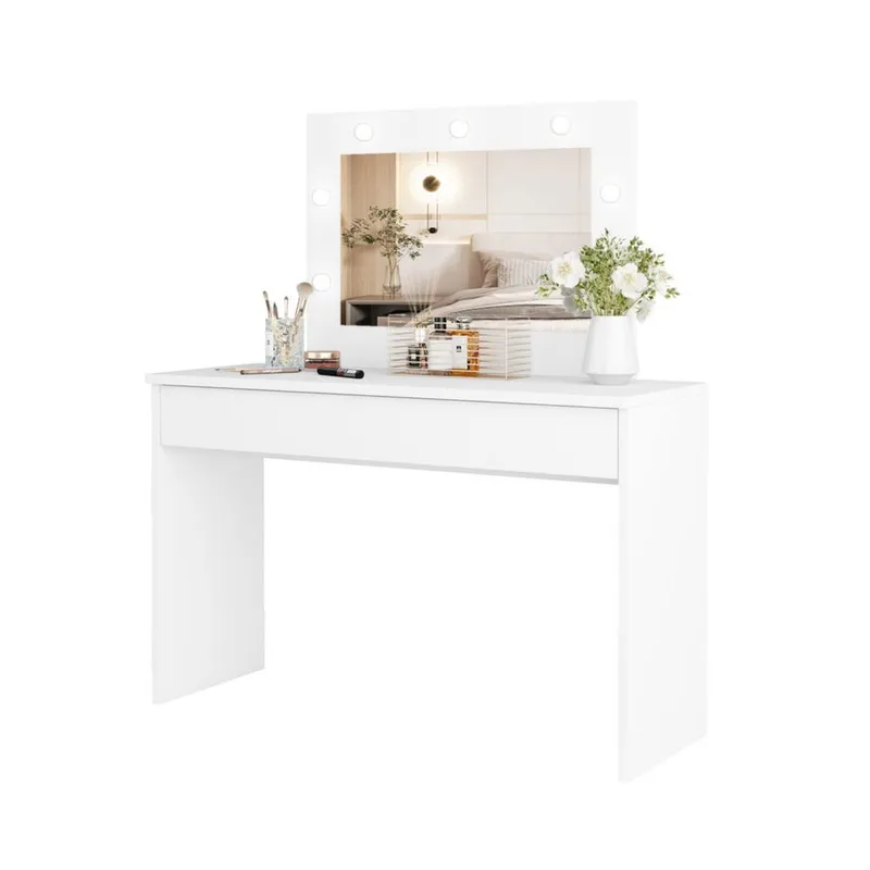 Sminkbord med spegel Eva 1 låda - Vit - Möbler - Bord & matgrupper - Sminkbord & toalettbord