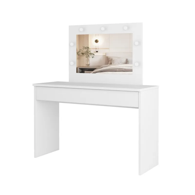 Sminkbord med spegel Eva 1 låda - Vit - Möbler - Bord & matgrupper - Sminkbord & toalettbord