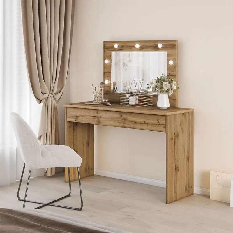 Sminkbord med spegel Eva 1 låda - Wotan Ek - Möbler - Bord & matgrupper - Sminkbord & toalettbord