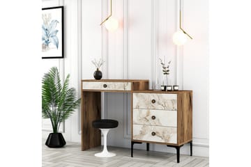 Ameias Sminkbord 124x84,7 cm Brun/Vit - Hanah Home - Möbler - Bord & matgrupper - Sminkbord & toalettbord