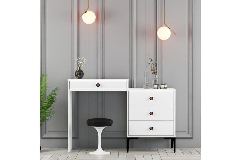 Ameias Sminkbord 124x84,7 cm Vit - Hanah Home - Möbler - Bord & matgrupper - Sminkbord & toalettbord